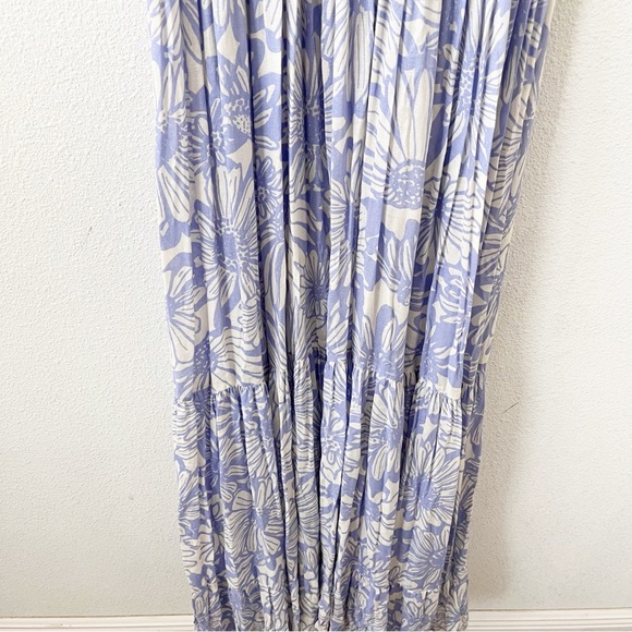 Free People Tiers For You Maxi Slip in Blue and White - Picture 6 of 10